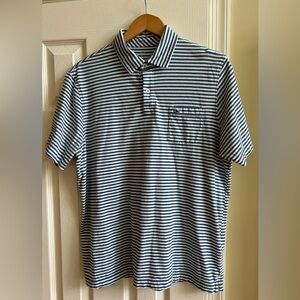 Vineyard Vines Blue and White Striped Polo Shirt